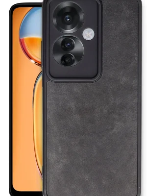 Newface Oppo Reno 11F Kılıf Aras Deri Kapak - Siyah