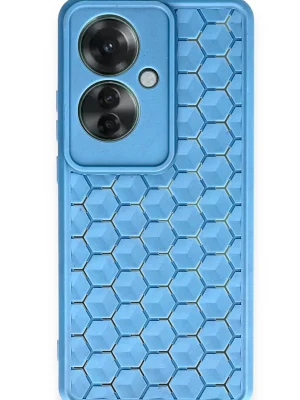 Newface Oppo Reno 11F Kılıf Petek Silikon Kapak - Mavi