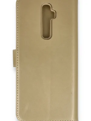 Newface Oppo Reno 2Z Kılıf Trend S Plus Kapaklı Kılıf - Gold