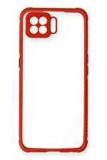 Newface Oppo Reno 4 Lite Kılıf Miami Şeffaf Silikon - Kırmızı - Görsel 2