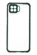 Newface Oppo Reno 4 Lite Kılıf Miami Şeffaf Silikon - Koyu Yeşil - Görsel 2