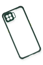 Newface Oppo Reno 4 Lite Kılıf Miami Şeffaf Silikon - Koyu Yeşil - Görsel 3