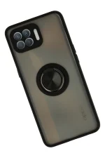 Newface Oppo Reno 4 Lite Kılıf Montreal Yüzüklü Silikon Kapak - Siyah - Görsel 2