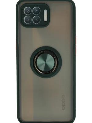 Newface Oppo Reno 4 Lite Kılıf Montreal Yüzüklü Silikon Kapak - Yeşil