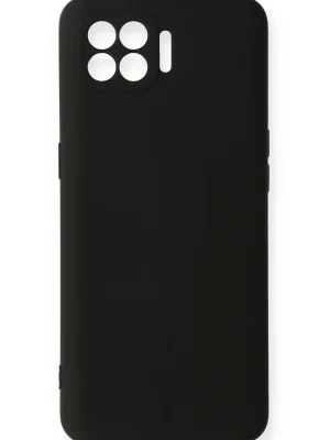 Newface Oppo Reno 4 Lite Kılıf Nano içi Kadife Silikon - Siyah