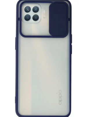 Newface Oppo Reno 4 Lite Kılıf Palm Buzlu Kamera Sürgülü Silikon - Lacivert