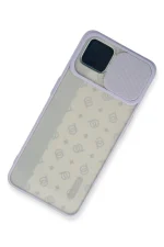 Newface Oppo Reno 4 Lite Kılıf Palm Buzlu Kamera Sürgülü Silikon - Lila - Görsel 3