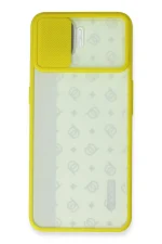 Newface Oppo Reno 4 Lite Kılıf Palm Buzlu Kamera Sürgülü Silikon - Sarı - Görsel 2