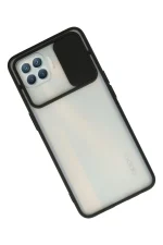 Newface Oppo Reno 4 Lite Kılıf Palm Buzlu Kamera Sürgülü Silikon - Siyah - Görsel 2