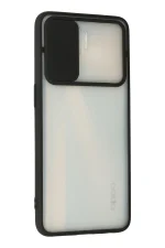 Newface Oppo Reno 4 Lite Kılıf Palm Buzlu Kamera Sürgülü Silikon - Siyah - Görsel 3