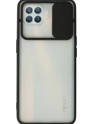 Newface Oppo Reno 4 Lite Kılıf Palm Buzlu Kamera Sürgülü Silikon - Siyah