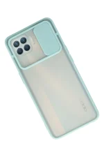 Newface Oppo Reno 4 Lite Kılıf Palm Buzlu Kamera Sürgülü Silikon - Turkuaz - Görsel 2