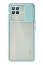 Newface Oppo Reno 4 Lite Kılıf Palm Buzlu Kamera Sürgülü Silikon - Turkuaz