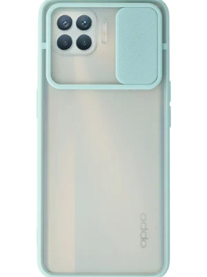 Newface Oppo Reno 4 Lite Kılıf Palm Buzlu Kamera Sürgülü Silikon - Turkuaz