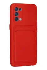 Newface Oppo Reno 5 Kılıf Kelvin Kartvizitli Silikon - Kırmızı - Görsel 3