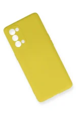 Newface Oppo Reno 5 Kılıf Nano içi Kadife Silikon - Sarı - Görsel 3