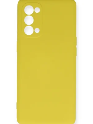 Newface Oppo Reno 5 Kılıf Nano içi Kadife Silikon - Sarı