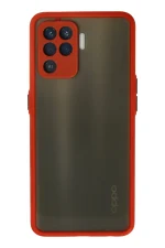 Newface Oppo Reno 5 Lite Kılıf Montreal Silikon Kapak - Kırmızı