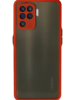 Newface Oppo Reno 5 Lite Kılıf Montreal Silikon Kapak - Kırmızı