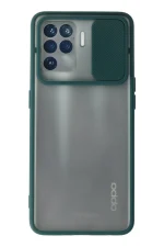 Newface Oppo Reno 5 Lite Kılıf Palm Buzlu Kamera Sürgülü Silikon - Yeşil