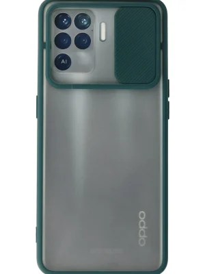 Newface Oppo Reno 5 Lite Kılıf Palm Buzlu Kamera Sürgülü Silikon - Yeşil