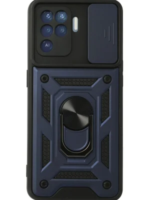 Newface Oppo Reno 5 Lite Kılıf Pars Lens Yüzüklü Silikon - Lacivert