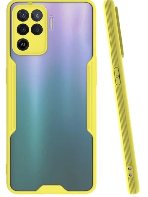 Newface Oppo Reno 5 Lite Kılıf Platin Silikon - Sarı