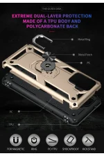 Newface Oppo Reno 5 Lite Kılıf Sofya Yüzüklü Silikon Kapak - Gold - Görsel 5