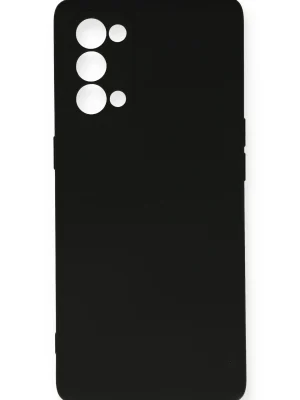 Newface Oppo Reno 5 Pro Kılıf Nano içi Kadife Silikon - Siyah