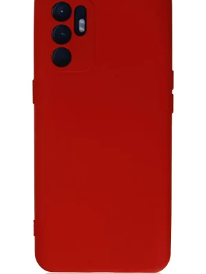 Newface Oppo Reno 6 Kılıf Nano içi Kadife Silikon - Kırmızı