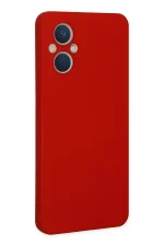 Newface Oppo Reno 7 Lite Kılıf Nano içi Kadife Silikon - Kırmızı - Görsel 3