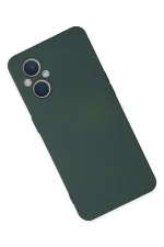Newface Oppo Reno 7 Lite Kılıf Nano içi Kadife Silikon - Koyu Yeşil - Görsel 2