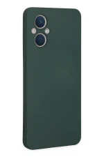 Newface Oppo Reno 7 Lite Kılıf Nano içi Kadife Silikon - Koyu Yeşil - Görsel 3