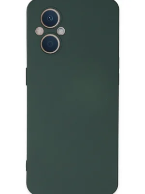 Newface Oppo Reno 7 Lite Kılıf Nano içi Kadife Silikon - Koyu Yeşil
