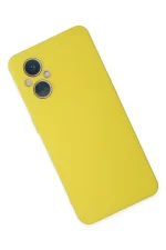Newface Oppo Reno 7 Lite Kılıf Nano içi Kadife Silikon - Sarı - Görsel 2