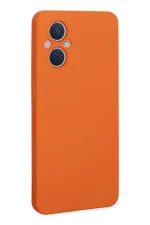 Newface Oppo Reno 7 Lite Kılıf Nano içi Kadife Silikon - Turuncu - Görsel 3