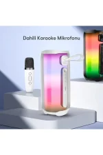 Newface Pluse 5 Mikrofonlu RGB Kablosuz Hoparlör - Beyaz - Görsel 2
