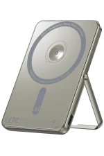 Newface PW580 5.000 mAh 20W Type-C 15W Kablosuz Şarj 3W Saat Şarj ve 5W Kulaklık Şarj Destekli PD Hızlı Şarj Magsafe Powerbank - Titanyum - Görsel 2