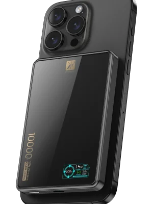 Newface PW598 10.000 mAh Dijital Göstergeli 20W Type-C ve 15W Kablosuz Şarj PD Hızlı Şarj Magsafe Powerbank - Siyah