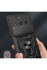 Newface Realme 11 Pro Kılıf Pars Lens Yüzüklü Silikon - Siyah - Görsel 2