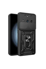 Newface Realme 11 Pro Kılıf Pars Lens Yüzüklü Silikon - Siyah