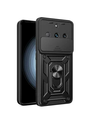 Newface Realme 11 Pro Kılıf Pars Lens Yüzüklü Silikon - Siyah