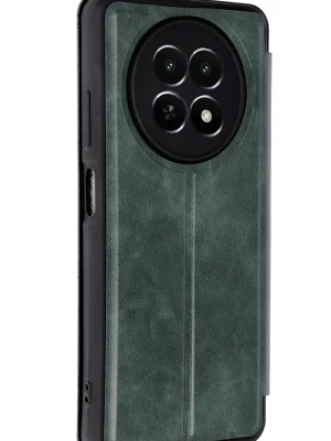 Newface Realme 12 5G Kılıf Flip Cover - Koyu Yeşil