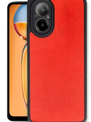 Newface Realme 12 Lite Kılıf Aras Deri Kapak - Kırmızı