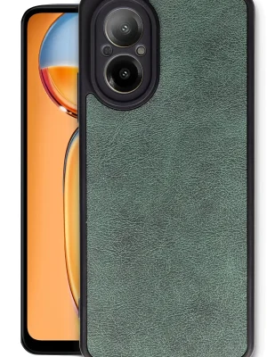 Newface Realme 12 Lite Kılıf Aras Deri Kapak - Koyu Yeşil