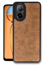 Newface Realme 12 Lite Kılıf Aras Deri Kapak - Taba