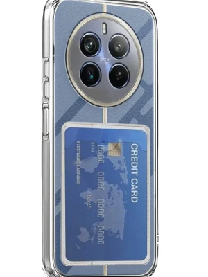 Newface Realme 12 Pro Kılıf Kart Şeffaf Silikon - Şeffaf