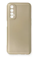 Newface Realme 7 Kılıf First Silikon - Gold
