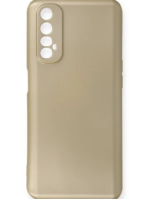 Newface Realme 7 Kılıf First Silikon - Gold