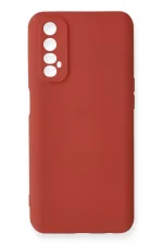 Newface Realme 7 Kılıf Nano içi Kadife Silikon - Kiremit